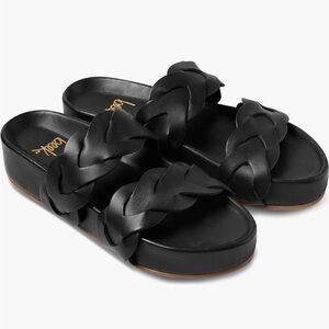 beek Black Braided Leather Sandals
